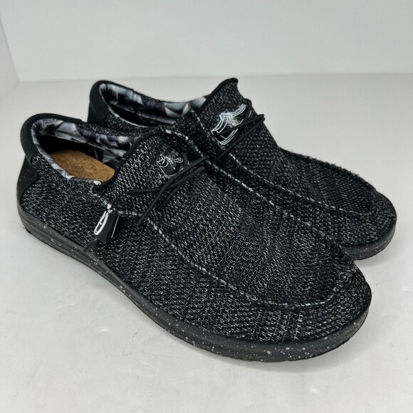 Comfort Mens Black Canvas Lightweight Soft Comfortable Slip On Size 8 Loafers - Picture 2 of 9